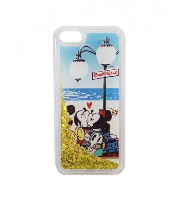 Capa De Celular Mickey & Minnie Na Praia Glitter - Disney